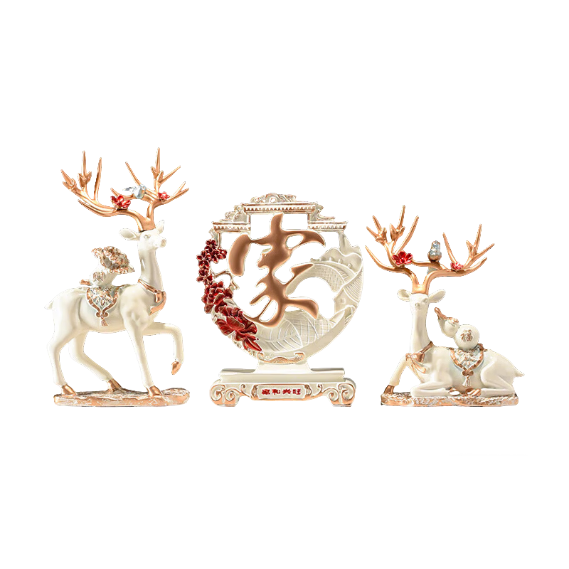 Jianyishijia Chinese Living Room Decorations, Entrance Hall Ornaments, High-End And Elegant Housewarming Gifts, TV Cabinet Light Luxury High-End 3-Piece Set