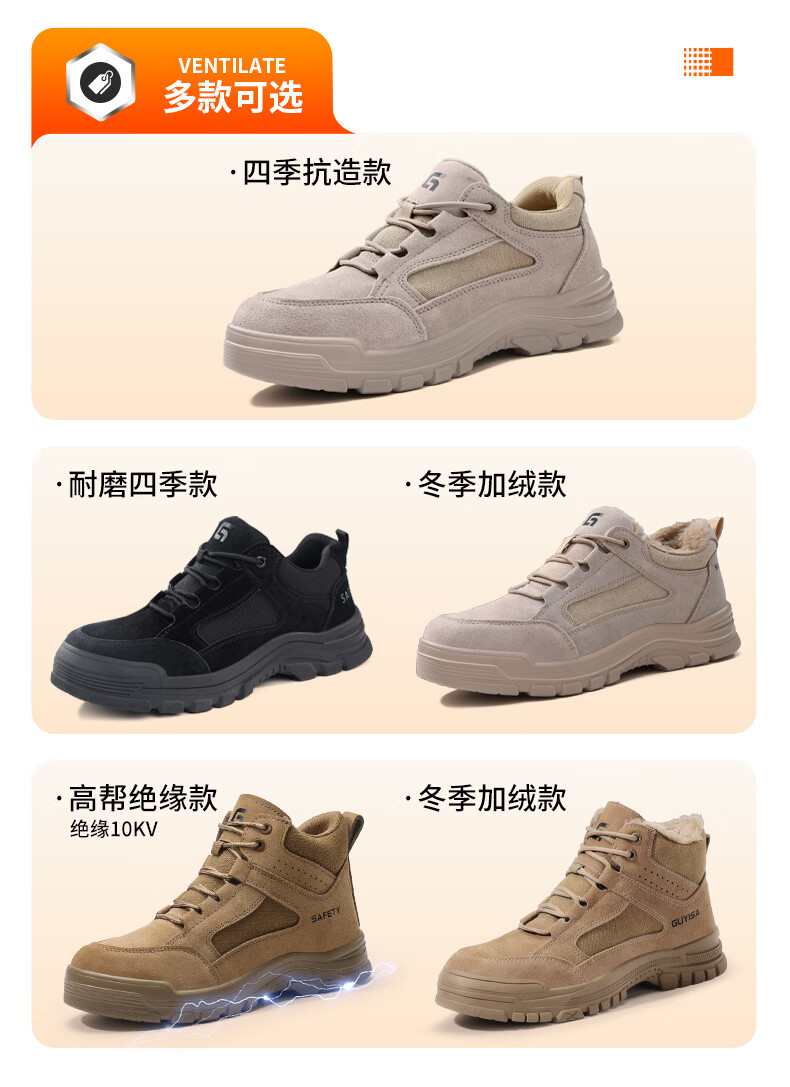GUYISA Men's Winter Insulated Electrician Safety Work Shoes Anti-Smash Puncture Lightweight Durable 5115BKV Size 45 1