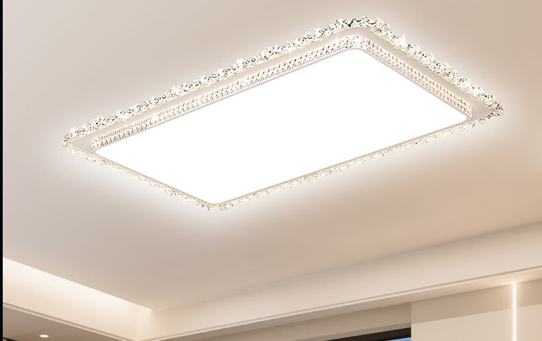 AUX American Pure Eye Protection AI Voice Smart Living Room Ceiling Light LED Main Light Luxury Crystal Modern Minimalist 28