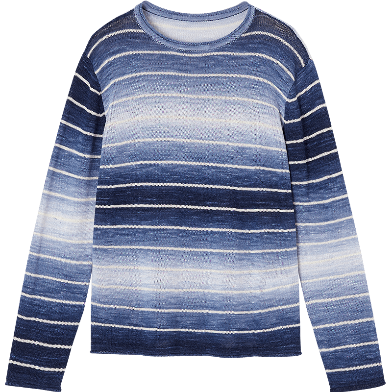 Demana [with Tencel Cloud Oxygen Cotton] Spring Irregular Striped Gradient Loose Petite Women's Knit Sweater
