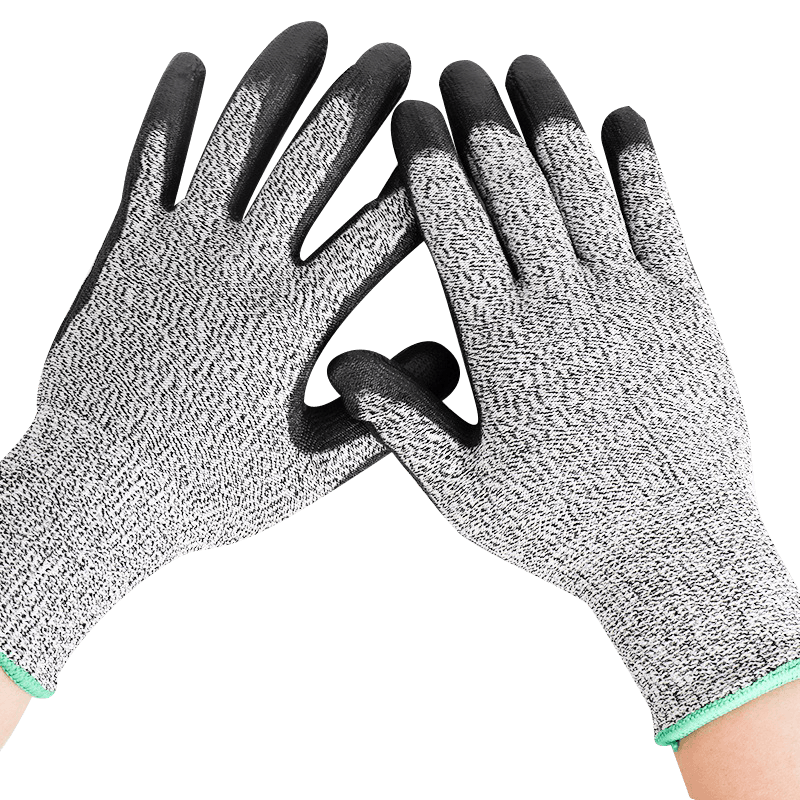 SHENGLI NITEX® Cut-Resistant Gloves, Level 5 Anti-Cutting PU Coated Palm, Wear-Resistant Non-Slip Woodworking Gloves, Cut Protection N3526, Size M, 1 Pair