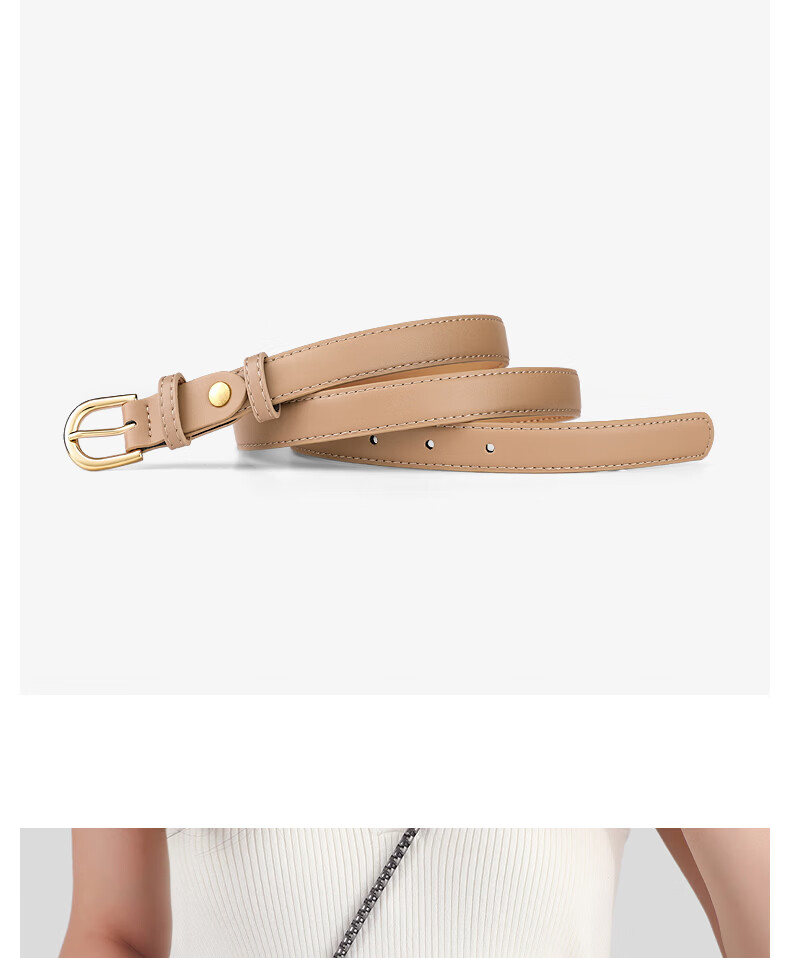Viney Women's Genuine Leather Slim Waist Belt Decorative Skirt Belt Pin Buckle Luxury Casual Jeans Belt Birthday Gift 11