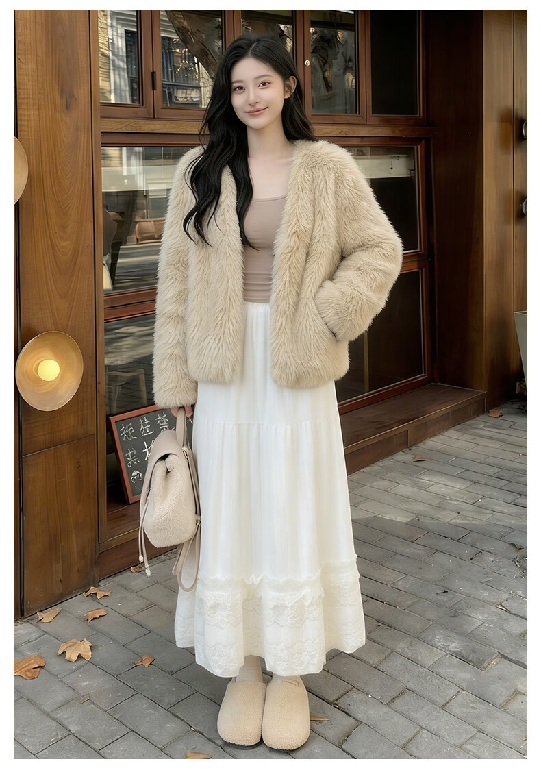 LangSha Women's Skirt 2026 Spring Lace Cake Skirt High Waist Elastic Plush Soft A-Line Long Skirt 13