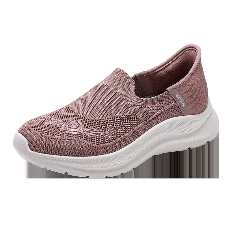 Zulijian Elderly Shoes Middle-aged and Senior Soft Sole Casual Walking Shoes Rose Mom Shoes 26116010T Lotus Pink Women Size 38