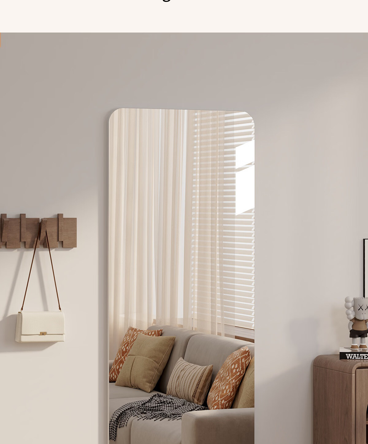 Xiaojiangcai Full-Length Mirror Dressing Mirror Adhesive Cabinet Door Wall Sticker Self-Adhesive Home Dormitory Invisible HD Fitting Mirror 45*160cm 10