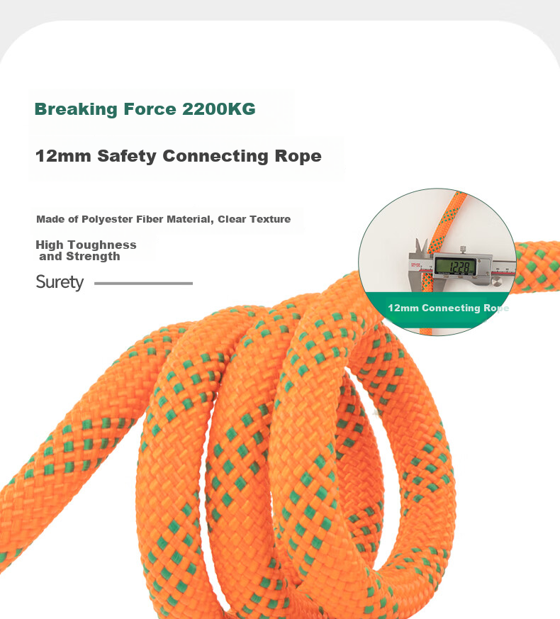 SHANDUAO Full Body 5-Point Safety Harness for High-Altitude Work National Standard AD9101 Double Large Hooks 1.8m + Shock Absorber Pack (Quick-Release Version) 12