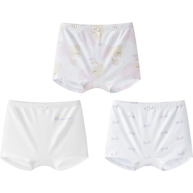 Yeehoo Antibacterial Girls' Cotton Underwear 3-6 Years Moisture-Wicking Boxer Briefs for Kids