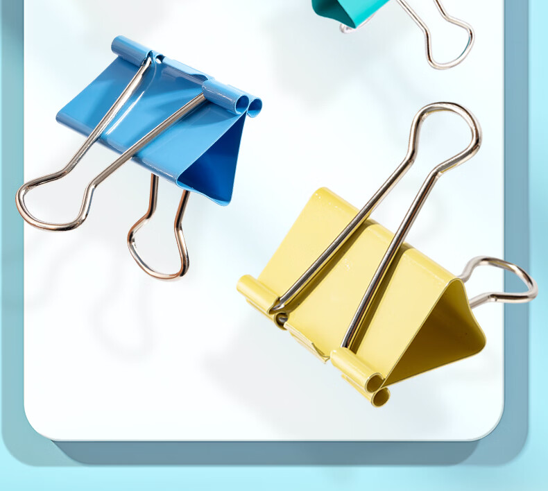 M&G Stationery No.1 50mm 8-Pack Square Box Colored Metal Paper Clips Economical Office Supplies Tail Clips ABS916PL 8