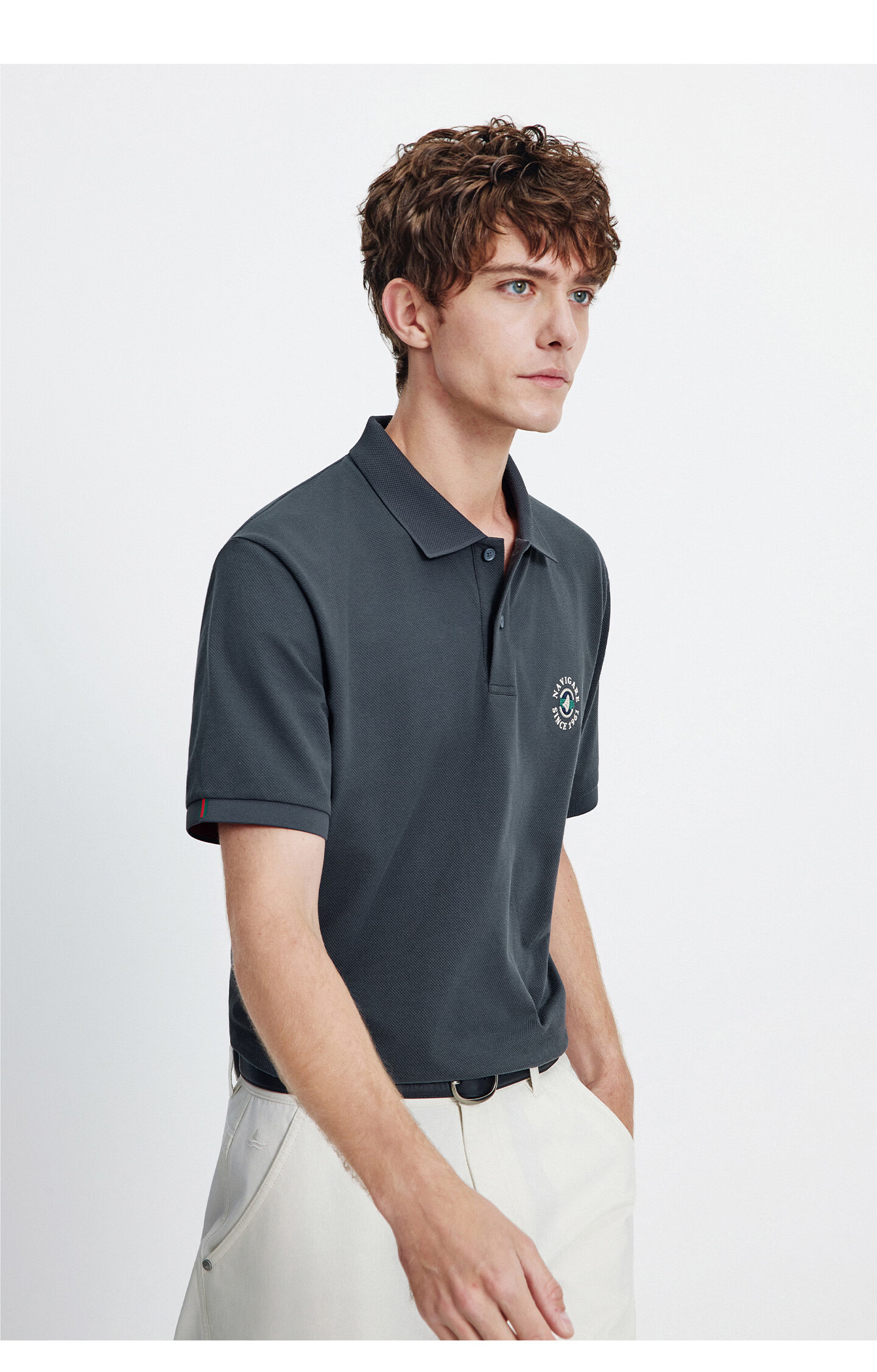 Navigare Small Sailboat 2026 Spring Summer New Cool Antibacterial Snow Cotton Short Sleeve Polo Shirt Men Turn-down Collar T-shirt 1325526602 30