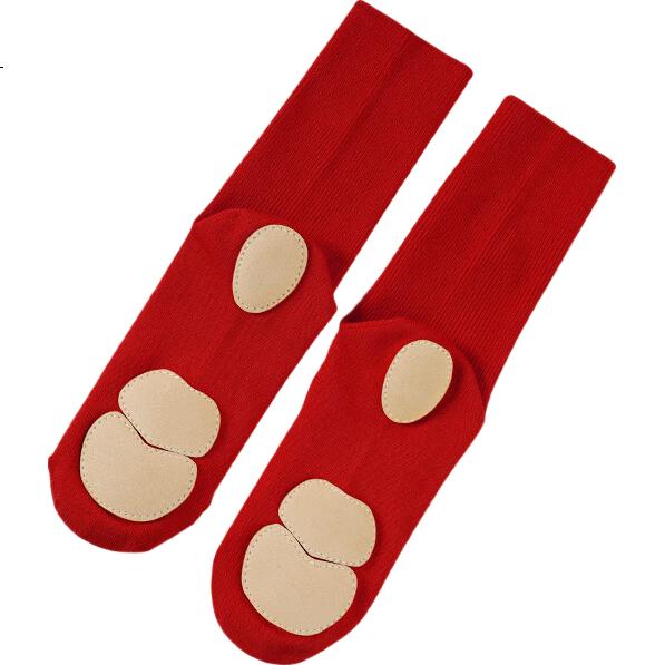 Aiwu Ge Modern Dance Socks Non-Slip Children's With Sole Classical Dance Socks Women's Chinese Dance Practice Socks Red - 1 Pair