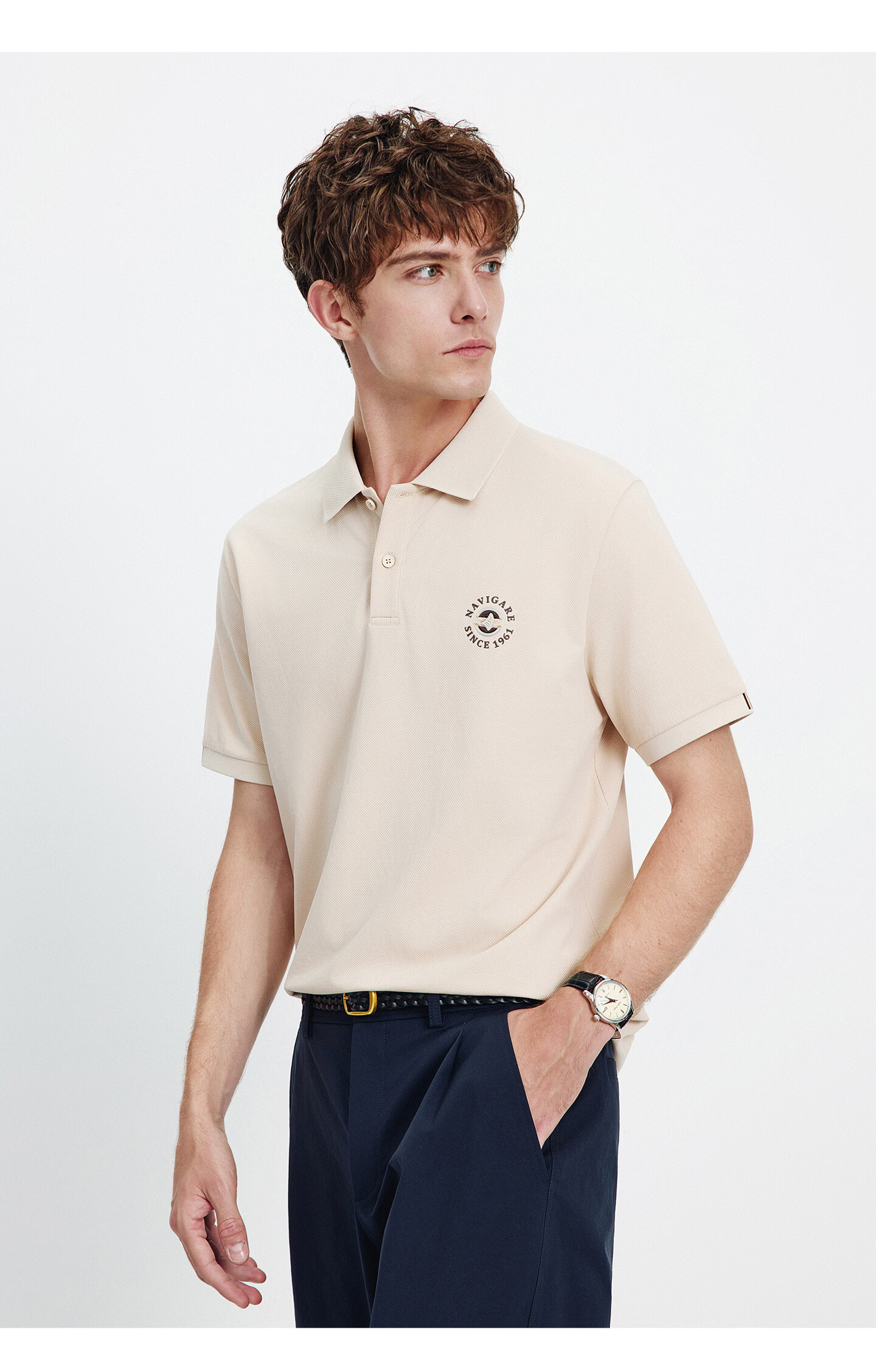 Navigare Small Sailboat 2026 Spring Summer New Cool Antibacterial Snow Cotton Short Sleeve Polo Shirt Men Turn-down Collar T-shirt 1325526602 16