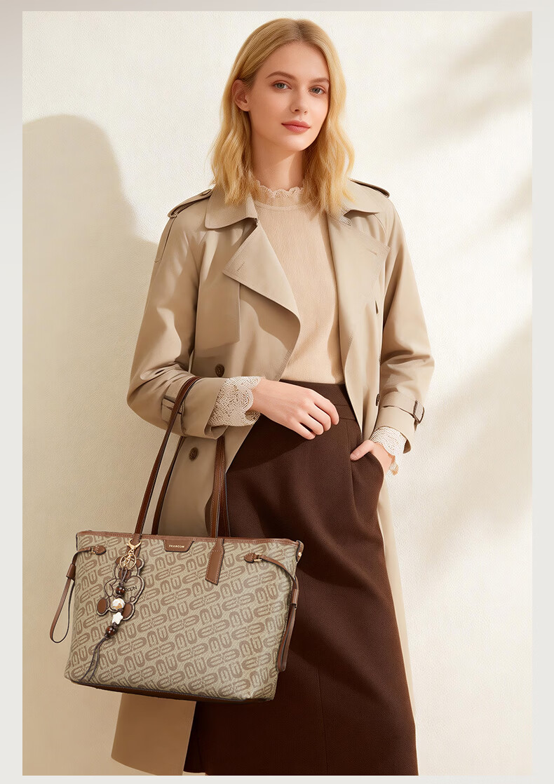 Eierkang Large Capacity Tote Bag Fashion Shoulder Bag Commuter Bag Laptop Compatible Birthday Gift Women's Shoulder Bag 8