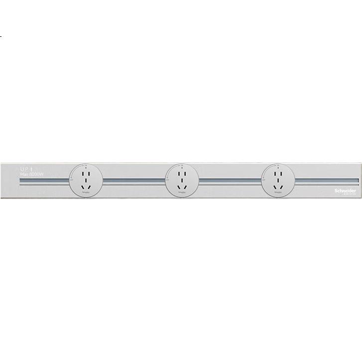 Система розеток Schneider Electric с треком, накладная, 0.6 м, серебристая, 3 гнезда