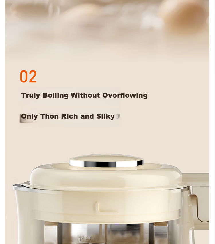 Joyoung Fully Automatic Household Blender 1.4L Soy Milk Maker Silent Filter-Free 316L Stainless Steel Self-Cleaning Juicer with Appointment DJ14X-D664 7