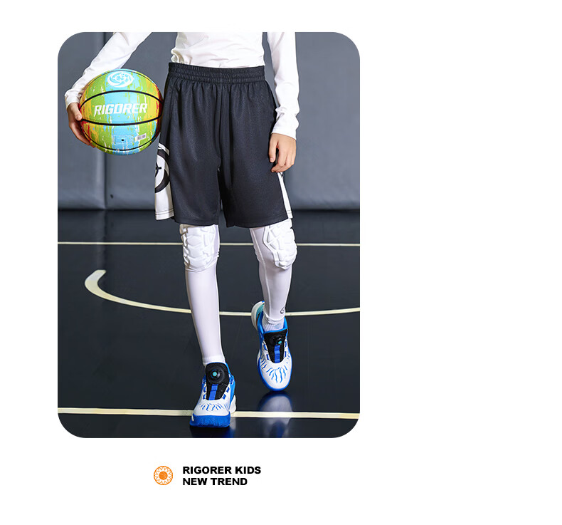 Zhunzhe Kids Impact-Resistant Basketball Training High-Elastic Breathable Knee Pads Compression Nine-Point Fitness Pants 14