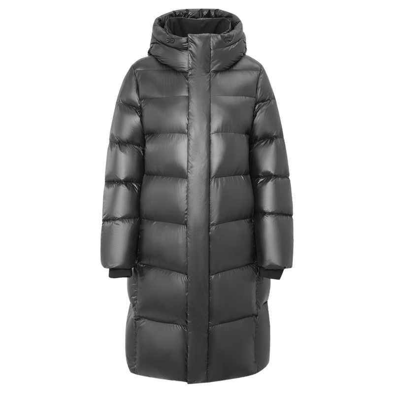 Snow Flying Obsidian Goose Down Hooded Thickened H-Edition Down Jacket Recommended by Cheng Yi