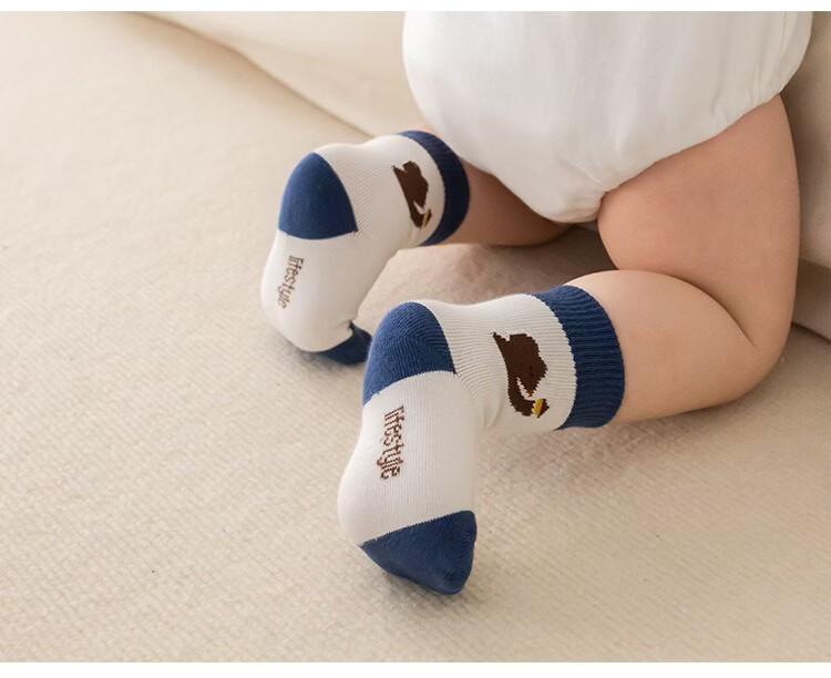 Five Cotton Flowers 5-Pair Children's Socks Spring Summer Combed Cotton Breathable Cartoon Mid-Calf Seamless Baby Socks Class A 13