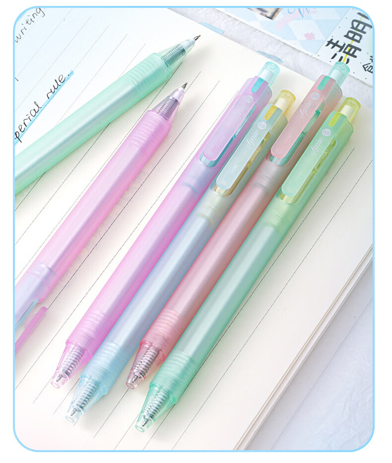AIHAO Prism High-Value Holographic Retractable Gel Pen 0.5mm ST Tip Student Exam Writing Pen Ins Style Office Supplies Black Ink 6-Pack DGP2701 8