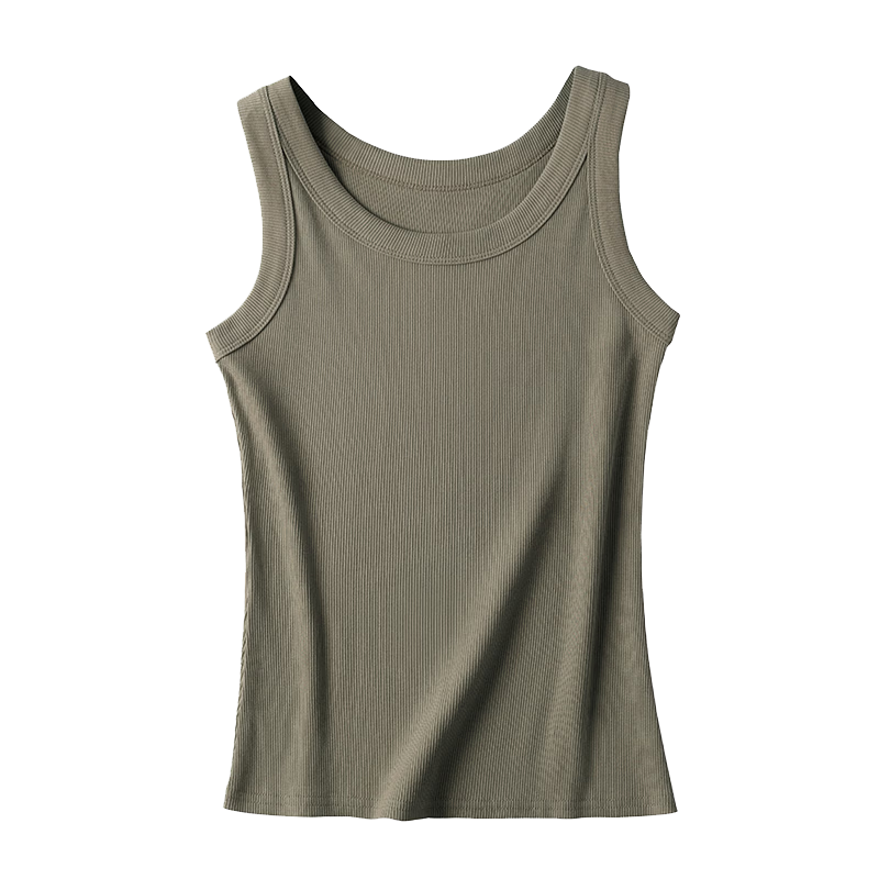 GUJIN Women's Round Neck Camisole Vest 2026 New Summer Slim Fit Sleeveless Solid Color Base Shirt