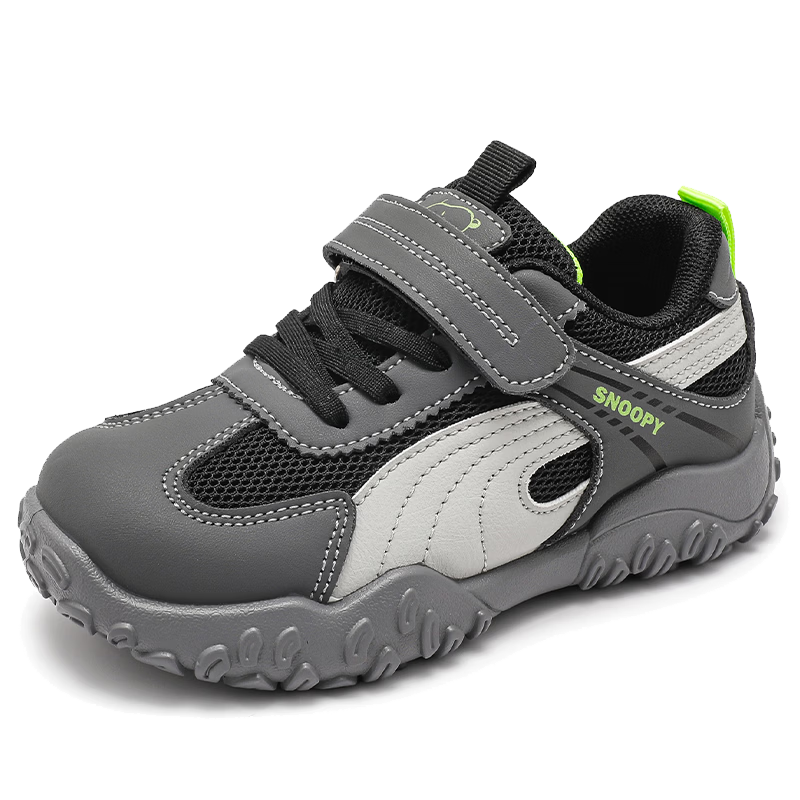 SNOOPY Kids Unisex Casual Sports Shoes Lightweight Soft Sole German Training Shoes Boys Girls Black/Grey 35