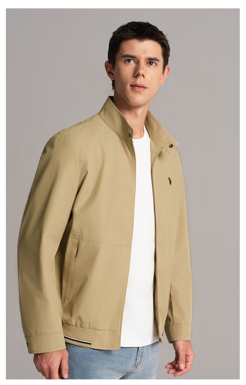 U.S. POLO ASSN. Men's Autumn Business Casual Baseball Collar Jacket High-End Windproof Commuter Coat 13