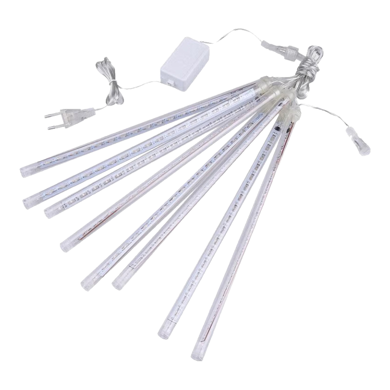 Jingyun Meteor Shower LED Outdoor Waterproof Lights Lantern Festival Scene Decoration Atmosphere String Lights Tree Hanging Twinkling Waterfall Warm White [Plug-in] 50cm Set of 10