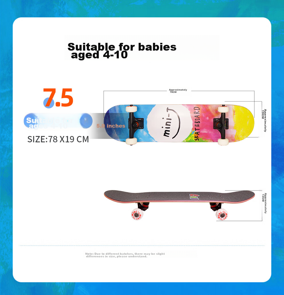 JUSTICE Professional Skateboard for Children's Double-Warped Deck, Essential for Middle And Elementary School Curriculum, Spaceman Astronaut Design, Suitable for Ages 6-12 2