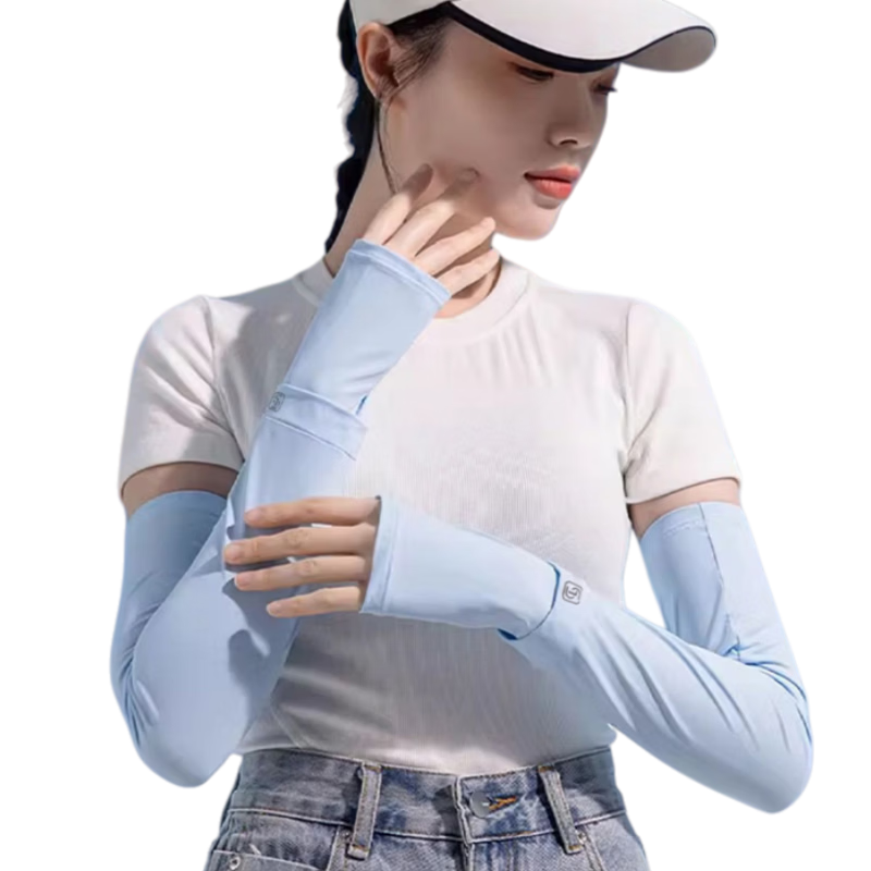 Langsha Ice Silk UV Protection Arm Sleeves for Men and Women Summer Outdoor Driving Cycling Cooling Sleeve Covers