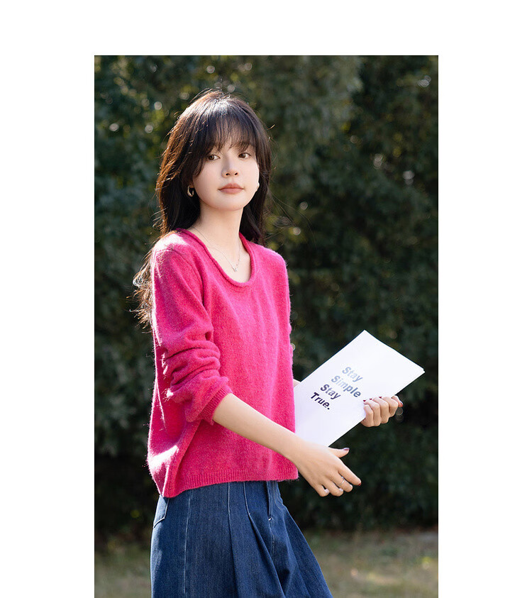 MT Commuter Essential Autumn Simple Style Wool Blend Knit Sweater Women's Top 8
