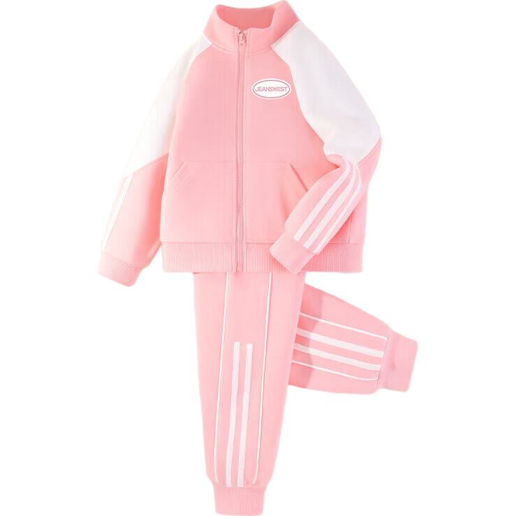 Jeanswest Girls' Spring Autumn 2025 Children's Sports Two-Piece Set Big Kids Sportswear Girls Casual Spring Outfit