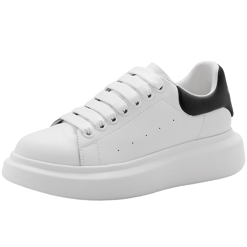Belle Thick-Soled Cloud White Sneakers, Spring And Summer Women's Casual Shoes, Color-Block Skateboard Shoes Z2U1DCM5, Black Tail Wing - Classic Style, Size 34