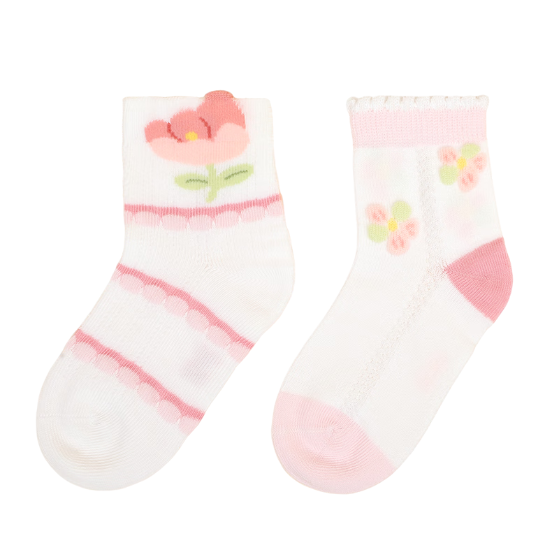 DR·KONG Kids Comfortable Casual Colorful Socks (2 Pairs, Set) Spring and Autumn Model A00B1159 White