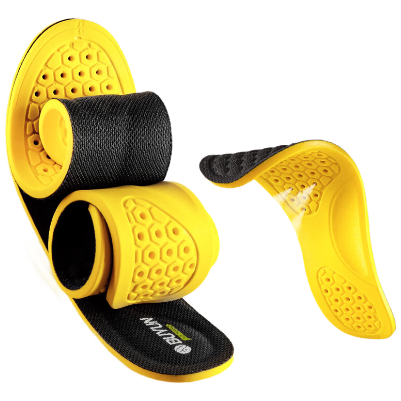 Zusheng [3 Pairs] Deodorant Insoles for Men and Women, Sports Shock Absorption, Odor Removal, Sweat Absorption, Breathable, Anti-Slip, Massage Leather Shoe Insoles