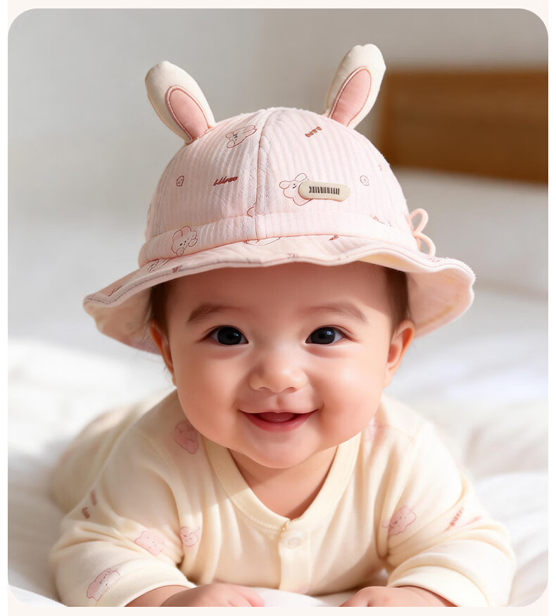 Aibao Baby Hat Spring and Autumn Infant Fisherman Hat Boys and Girls Bucket Hat Outdoor Sunshade Cap Hello Bear T151 8