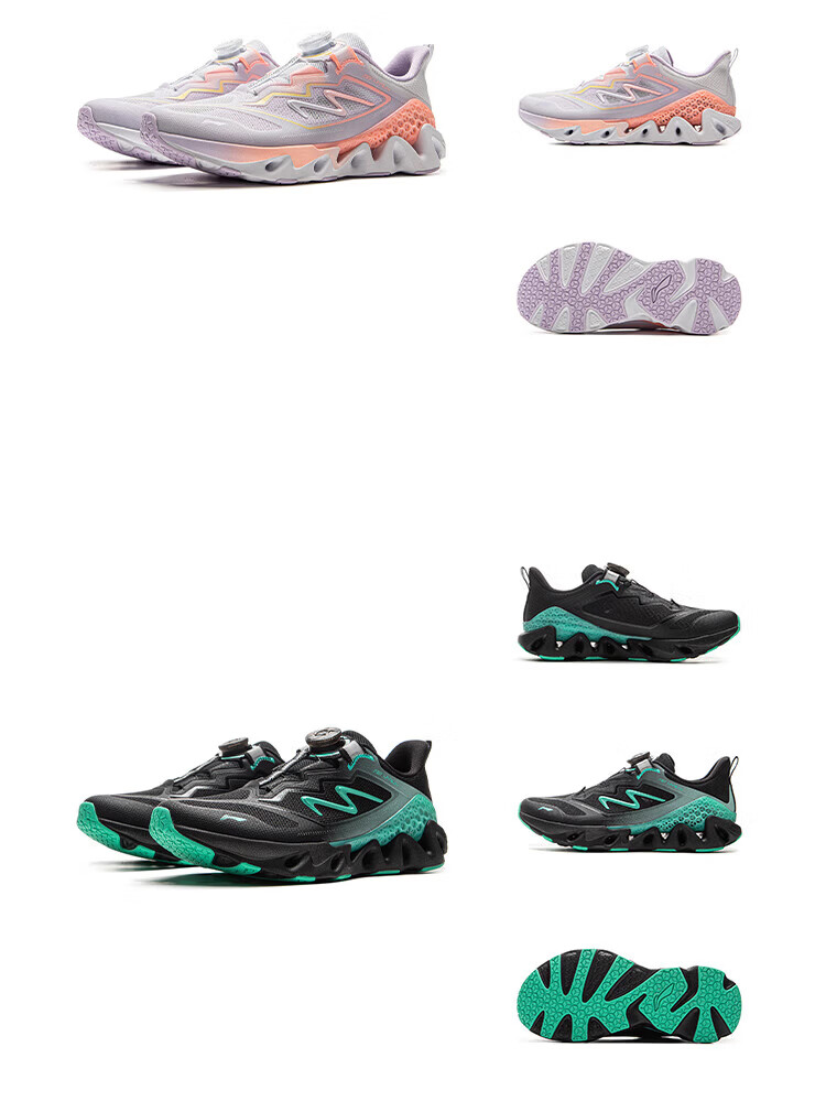 LI-NING Kids Running Shoes Unisex Lightweight Soft Sole Chasing Light 2 Comfortable Breathable Simple Reflective Casual Sneakers 9