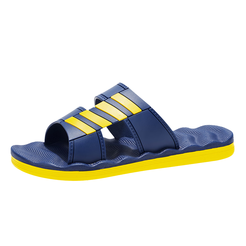 Cartelo Crocodile Men's Outdoor Home Bathroom Slippers Thick Soft Sole Flip Flops 1751 Blue Yellow Size 42