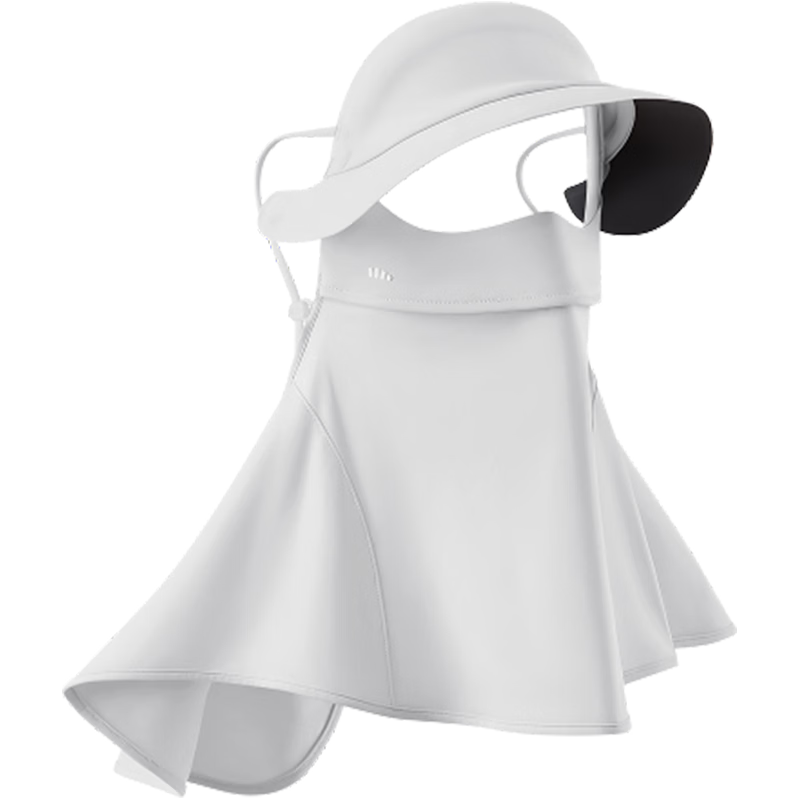 Beneunder Sunscreen Face Mask Bikini Hat Brim Sun Protection Full Face Shield Women's Windproof Breathable UV Protection Blue Smoke Gray AL341