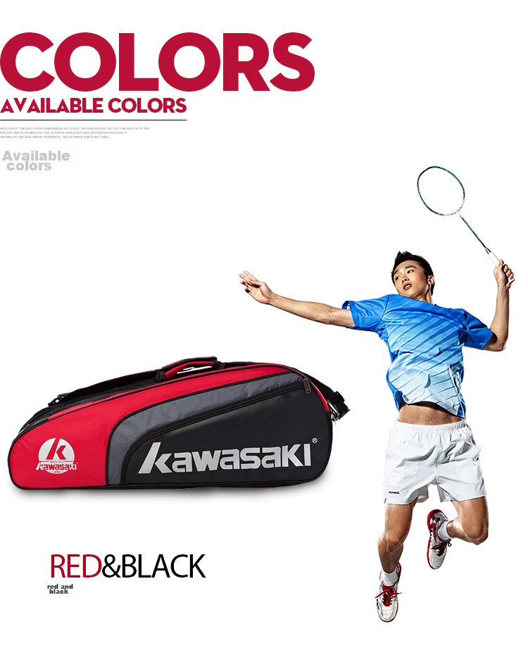 KAWASAKI Badminton Bag, Shoulder Bag, Tennis Bag for Men And Women, Separate Shoe Compartment, Badminton Racket Bag, 8327 Navy Blue 3