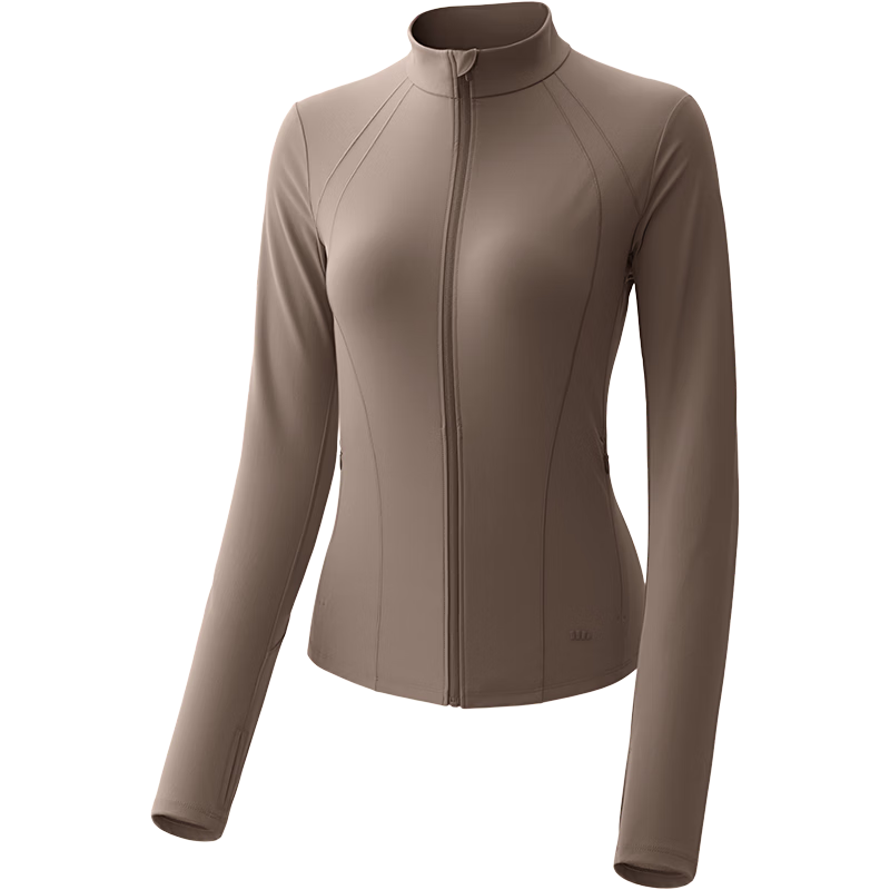 Beneunder Women's Sunscreen Jacket Spring Summer Cooling UV Protection Slim Fit Stand Collar Skin Jacket AL013 Cold Sandalwood M