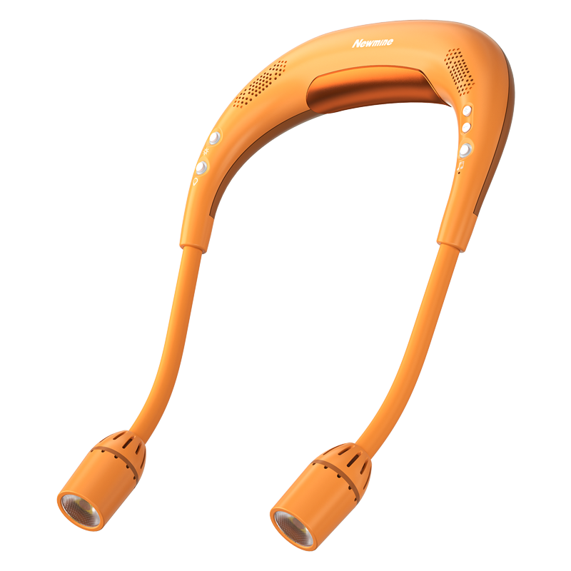 Newmine PBS002 Neck Warmer Edition Under-Pillow Sleep Sound Machine Neck-Hanging Bluetooth Speaker with Heat Therapy Orange Night Running Cycling Fishing Headlamp Women's Day Gift