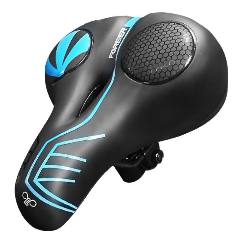 FOREVER Bicycle Mountain Bike Soft Seat Cushion Universal Comfortable Silicone Saddle, Black And Blue Silicone Seat Pad
