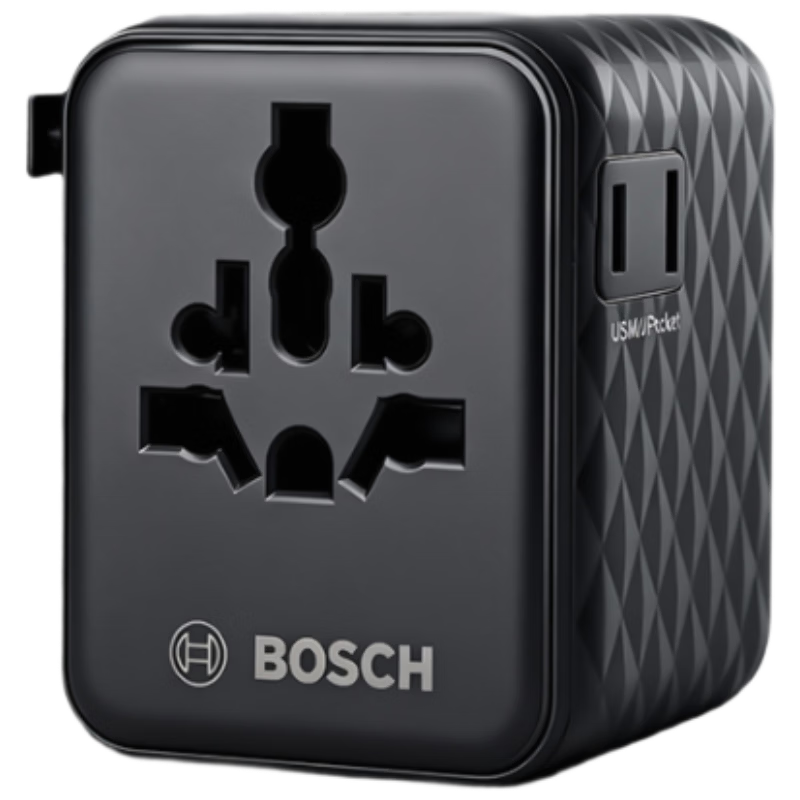 BOSCH International Travel Adapter Plug / Multi-Country Travel Socket Adapter / UK EU US AU JP Global Universal Travel Adapter (15W)