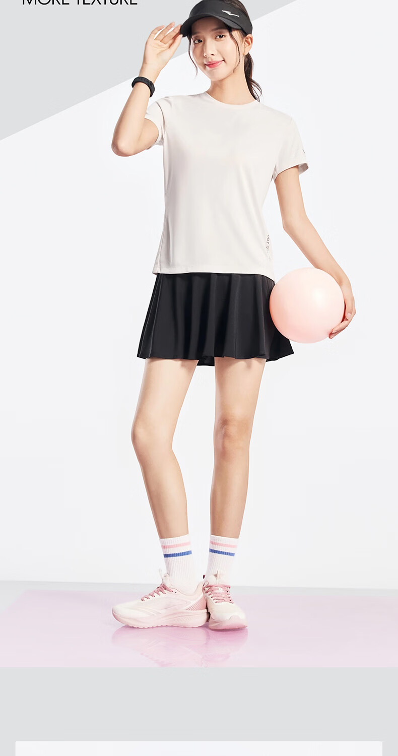Erke Antibacterial Sports Short Sleeve T-Shirt Women Summer New Round Neck Moisture-Wicking Quick-Dry Casual Top 8
