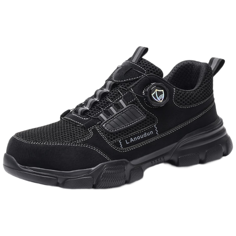 BlueOwl Shield Men's Summer Breathable Ultra-Light Anti-Smash Steel Toe Anti-Puncture Safety Work Shoes DL267BKT Size 41