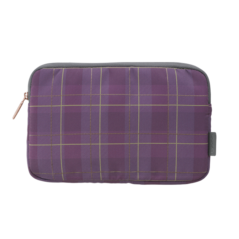 KOKUYO Imported ME Wild Account Flat Pouch Organizer Collection Stationery Bag Storage Bag Medium Size Berry Purple Plaid KME-LFPH201DV Back-To Season Large Capacity Student Party
