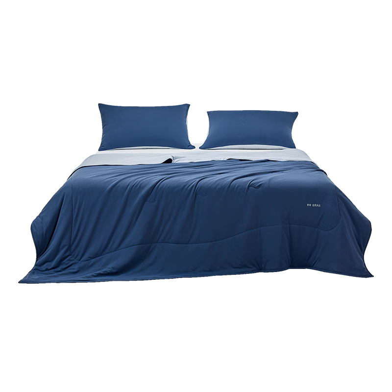 Luolai Home Textiles Quick-Dry Cooling Ice Skin Quilt A-Class Antibacterial Summer Quilt Machine Washable Air Conditioning Quilt 150*200 Blue