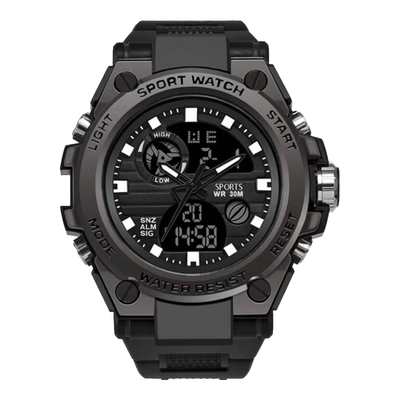 Light Shadow Moment Men's Watch Student High School Youth Electronic Sports Waterproof Multifunction Dual Display Trendy Wristwatch Children's Watch
