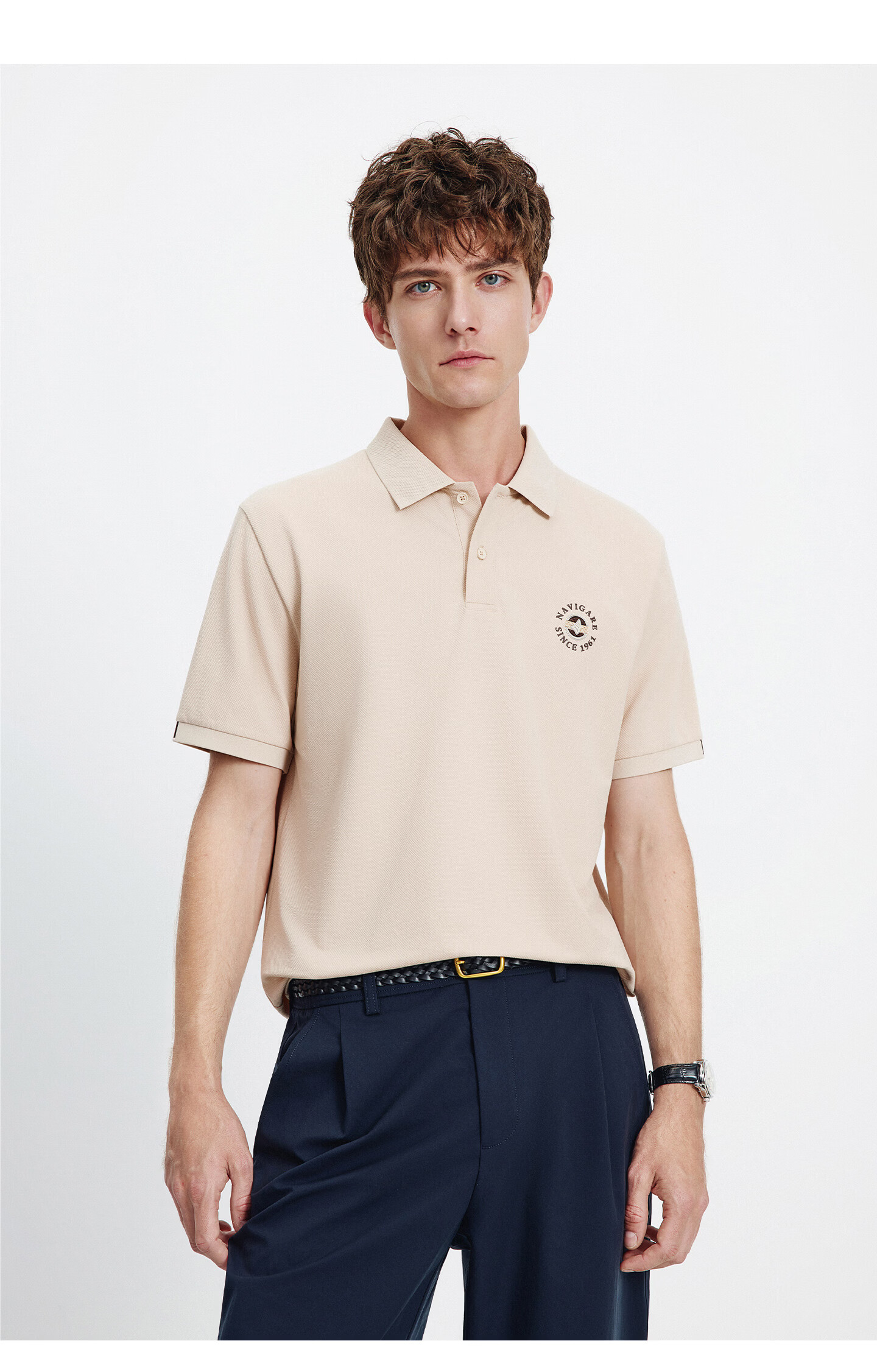 Navigare Small Sailboat 2026 Spring Summer New Cool Antibacterial Snow Cotton Short Sleeve Polo Shirt Men Turn-down Collar T-shirt 1325526602 18