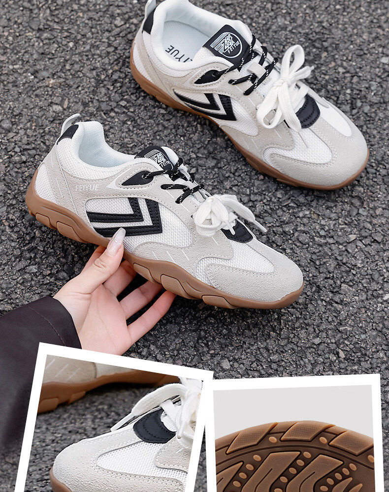 Feiyue Official Women's Sports Shoes 2026 Summer New Breathable Mesh Casual Shoes Brown Pink Size 36 4