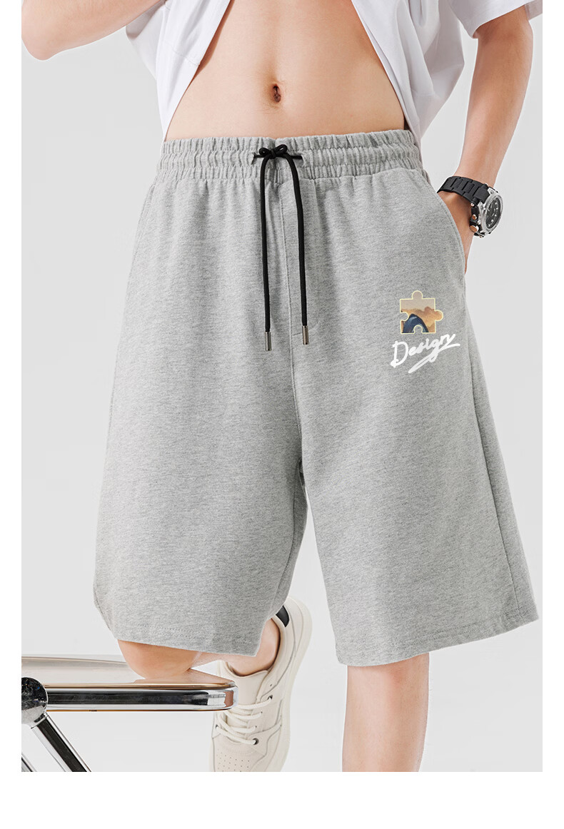 Baleno Summer Men's Pure Cotton Casual Loose Breathable Sweat-Absorbing Five-Point Shorts Trendy Versatile Simple Student Casual Pants 8